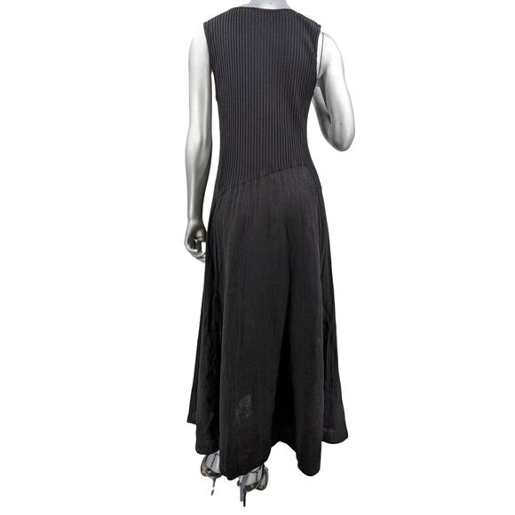FENINI Whimsigoth Balloon Hem Maxi/Midi Dress Cotton Ribbed Tank & Linen Skirt M - Picture 6 of 14